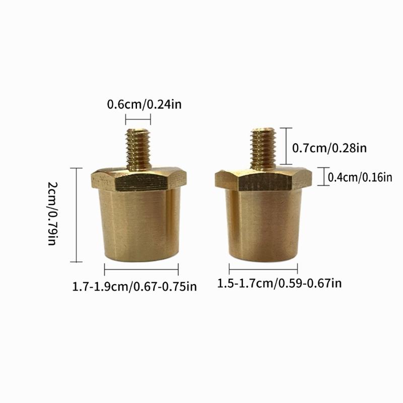 Male Thread Battery Post Adapter Automotive Positive and Negative Battery Terminals Charging Post Connector Brass