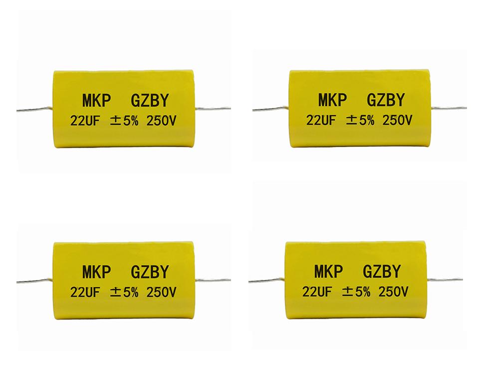 4Pcs 33uF 250V MKP Audio Capacitor Yellow Non For Speaker Crossover Frequency Division Home Theater Repair Parts