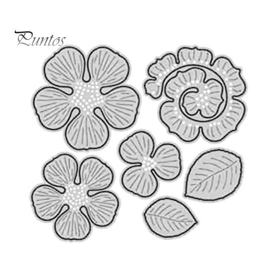 

1 комплект режущих штампов, красивые многоразовые цветочные узоры, нежные металлические режущие штампы для подарков серебряный
