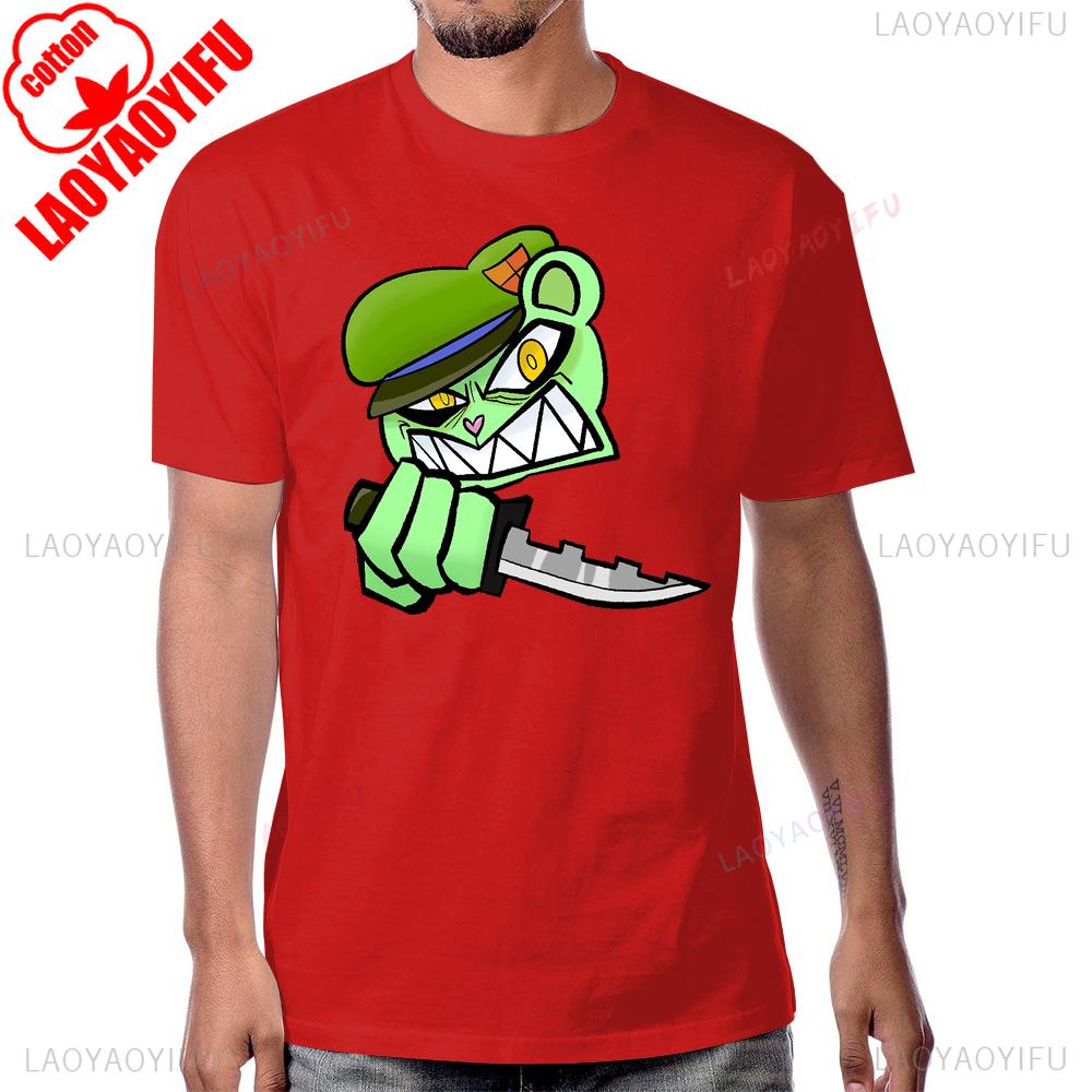 Hot Sale Happy Tree Friends Anime Printed Cool Tshirt 90s Cartoon Black Humor Graphic Short Sleeve Summer Style Cotton Tshirt
