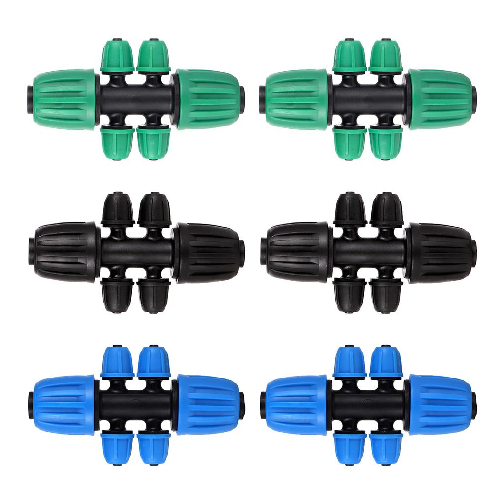 DN16mm Pipe To 4/7mm Hose Multi-way Locked Connector 4/6-Way Interface Joint Garden Agricultural Irrigation Pipe Water Splitter