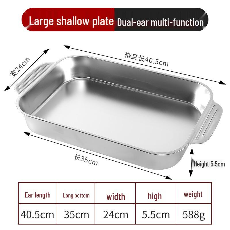 201 Stainless Steel Grilled Fish, Steaming, Baking, and Barbecue Pan for Portable Stoves and Induction Cookers