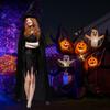 2Pcs Witch Costume Accessories Wizard Hat with Witch Cloak Cape for Halloween Cosplay Party