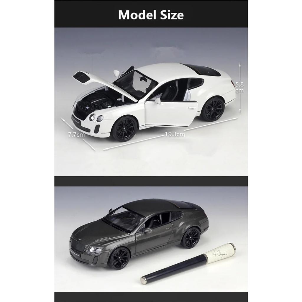 Welly Modellino Auto Bentley Continental Supersports GT in Lega 1/24 Luxy Diecast Simulazione Metallo Giocattolo Veicoli Modellino Auto Regalo per Bambini