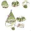 4er Pack Puppen-Elfen-Kleidung mit Hose, Mütze und Tasche für 6,7-Zoll-Puppen Geschenkset