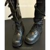 Cowhide Version~ Retro Miu Home Leather Fashion Boots Women's 2025 Autumn New Models Old Knight Boots Belt Buckle Boots