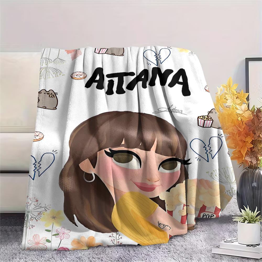 1PC Aitana Print Flannel Blanket, High quality All Seasons, Home Decor, Warmth and Comfort, Perfect for Christmas Gifts
