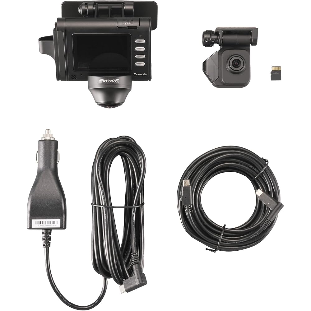Carmate ARF 360 Degree Dash Cam with LCD Display and Front/Rear Cameras DC3600R