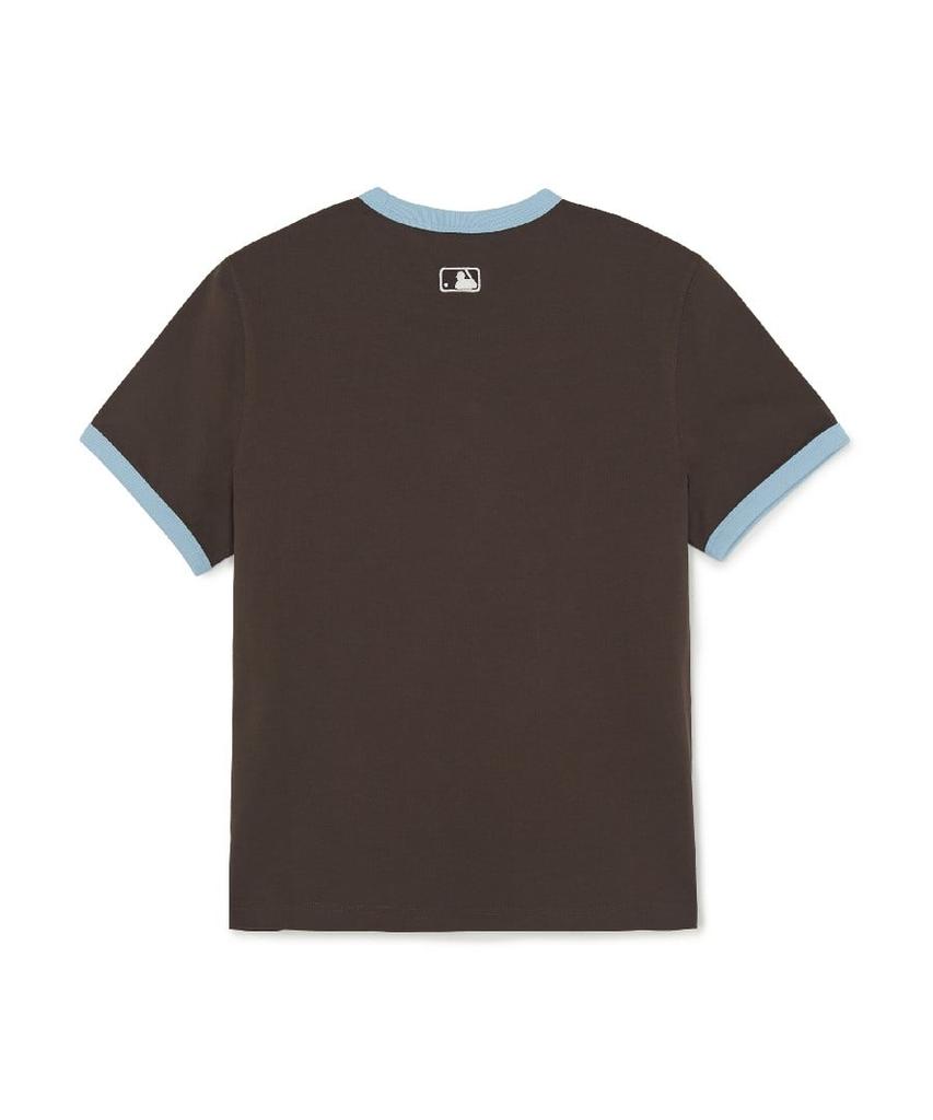 Emelbi Letter Graphic Regular Fit Ringer T-Shirt Sf (D.Brown)