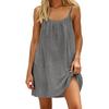 Women's Spaghetti Strap Loose Fit Mini Dress Casual Summer Solid Color Sundress