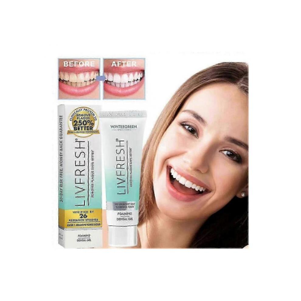 Gel de Pasta de Dentes Livfresh, Clinicamente Comprovado Para Remover Placa 250%