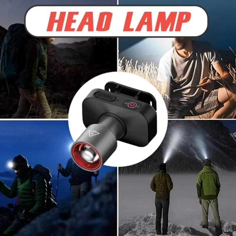 Hands-Free Rechargeable Headlamp Ultra-Bright Zoomable LED with 3 Lighting Modes Essential Outdoor Gear for Camping & Fishing