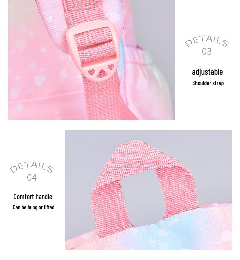 Rainbow Lightweight Girls' Backpack: Load-Reducing, Spine-Protecting, High-Capacity for Grades 1-6