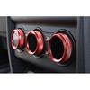 Fit For Defender 110 - Red Aluminum Rear AC Knob Ring Cover Trim 3pcs