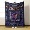 1pc A Letter to Sister Print Flannel Blanket, Soft Casual Warm Blanket, Multi-purpose Office Throw Blanket, Outdoor Camping Travel Blanket M