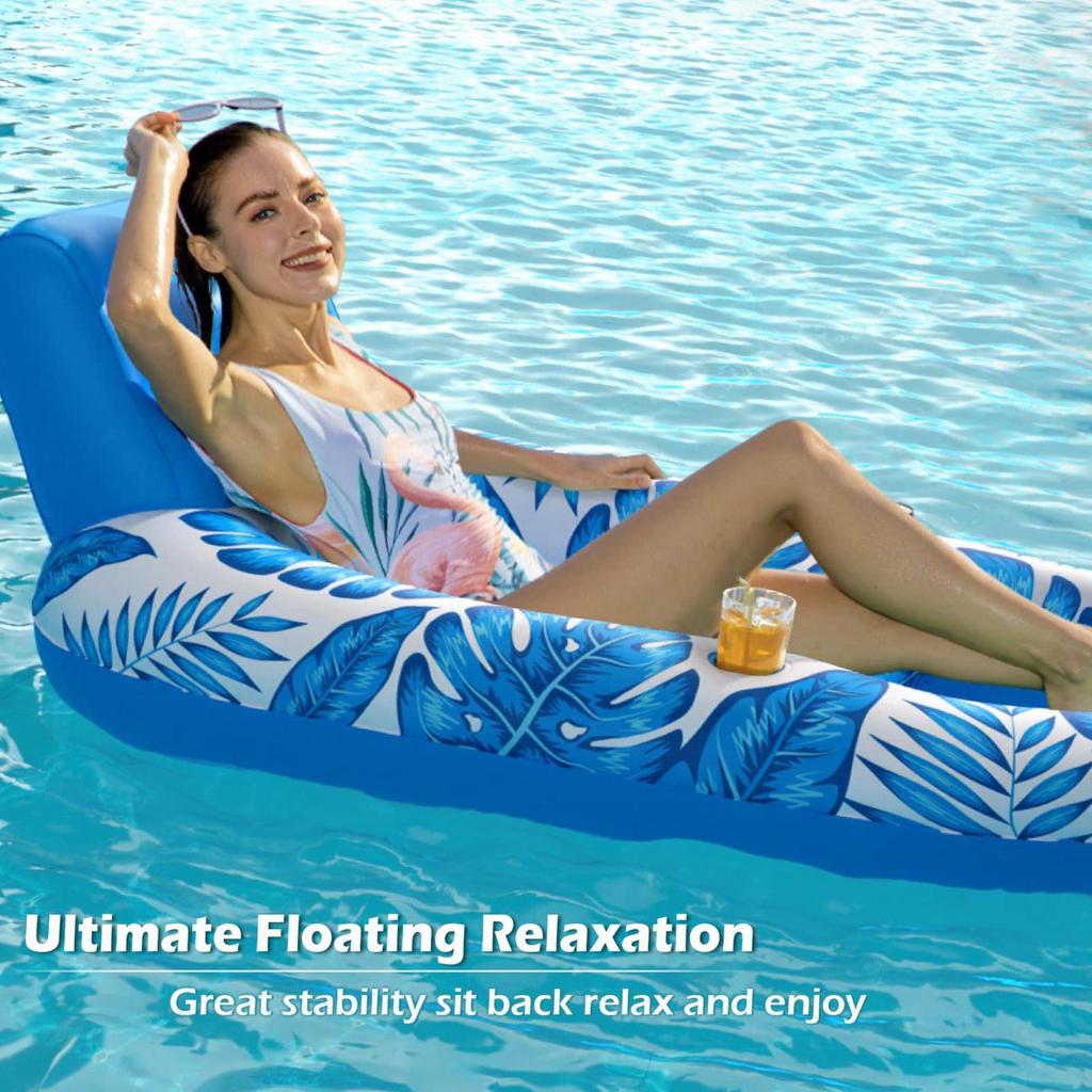 Inflatable Pool Float Adult Pool Floaties Lounger Floats Raft Floating Chair Water Floaties for Swimming Pool Lake Lounge Floa