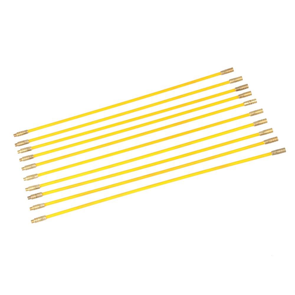 10PCS 4mm Running Wire Fiberglass Fish Tape Professional Tool Pull & Push Kit  Wire Running