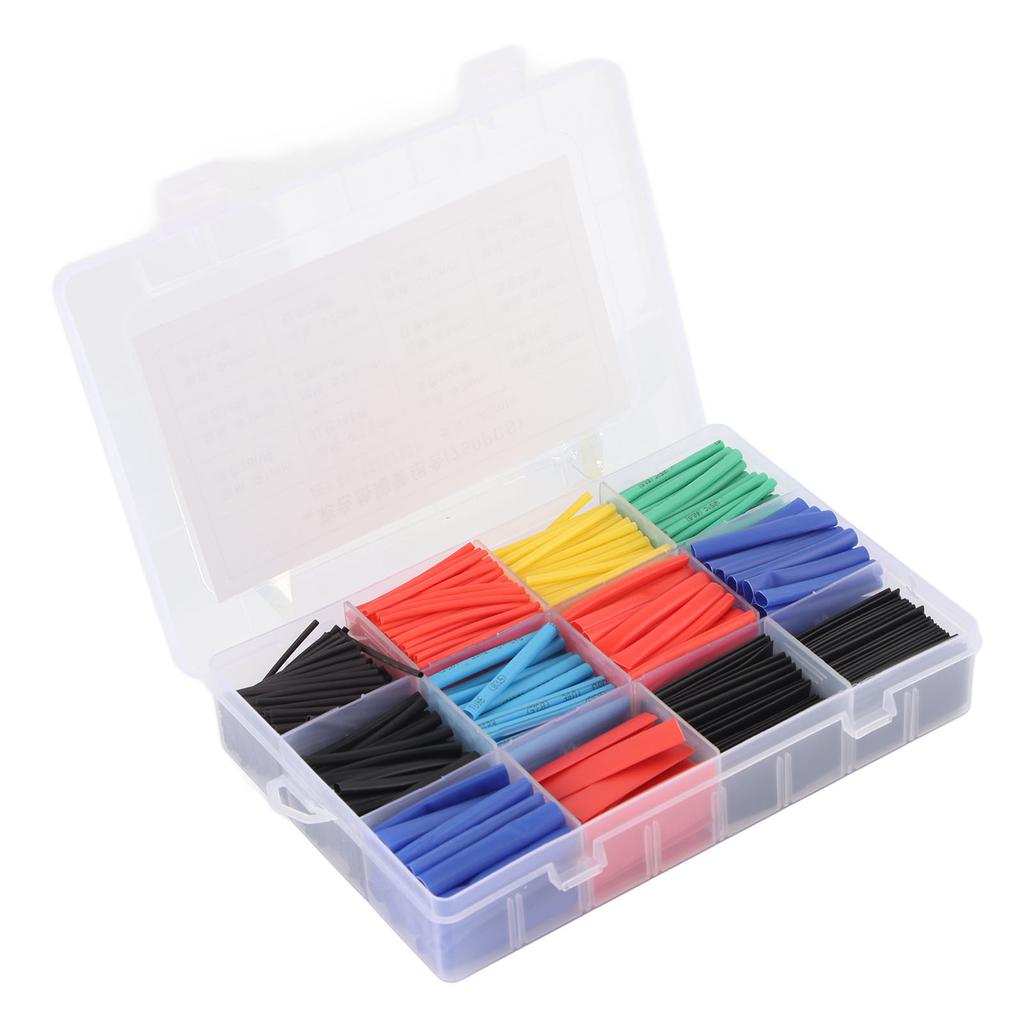 750Pcs Heat Shrink Tubing Kit 2:1 PE Electrical Cable Sleeve Wire Wrap Set Assortment