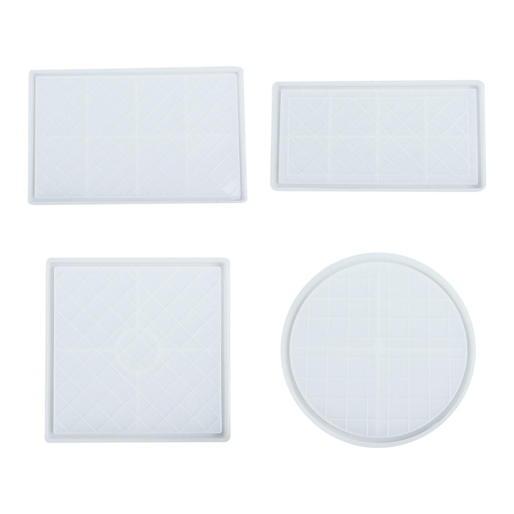 Square Plate Silicone Mold DIY Decorative Tray Round Rectangle Tray Epoxy Mold