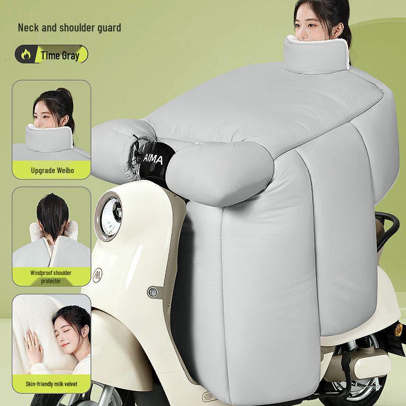 Thickened Velvet-Lined Electric Car & Motorcycle Winter Windshield Quilt: Waterproof & Cold-Proof.