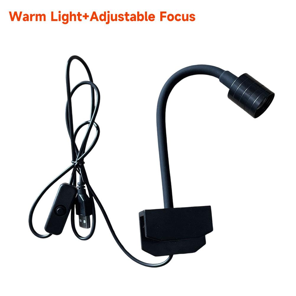USB Adjustable Focus Aquarium Spot Light Aquascape Clip Lamp for Nano Fish Tank 360° Rotatable Clip Light for Betta/Small Aquariums Accessories
