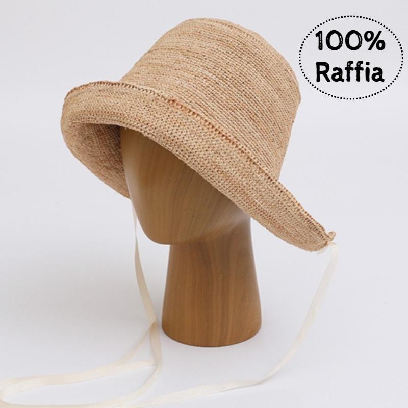 My Extreme Outdoor Activities Women's Summer Big Size Raffia Sun Hats Beach Foldable Wide Brim Straw Hat Japanese Retro Loli Hat Sun Protection Fisherman Hat 55-60Cm