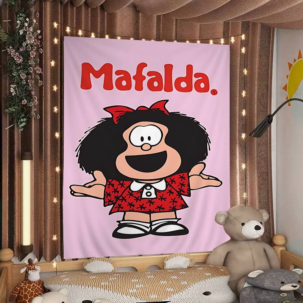 

Cartoon MMafalda DIY Wall Tapestry For Living Room Home Dorm Decor Wall Art Decor 74x94cm(29x37in)