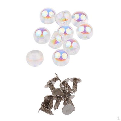 10 Sets Parel Klinknagels Studs Voor Leerbewerking 8mm - Veelkleurig,