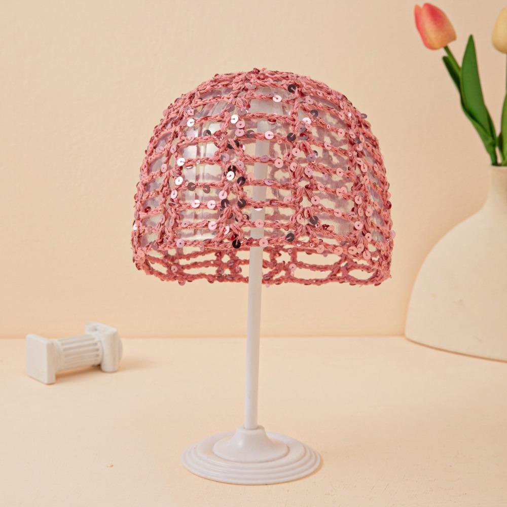 Dünne Häkel-Paillettenmütze Elegante Bohème-Mützen Lässige Strickmütze Bekleidungszubehör