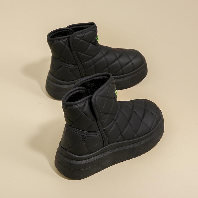 

Женские высокие зимние ботинки Plus Velvet 2024 года — теплая повседневная обувь в корейском стиле, JC7808. 39 чёрный