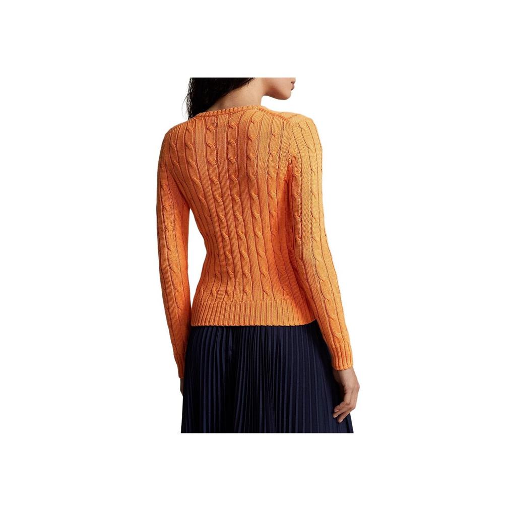Polo Ralph Lauren Ss23 Solid Logo Embroidered Knit Crew Neck Long Sleeve Sweater Women Sweater Orange 2118916403-008