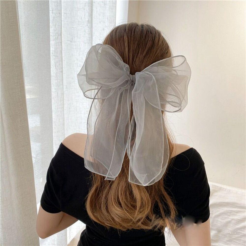 Headwear Korean Style Headwear Ribbon Bowknot Female Hair Accessories Balletcore Bow Hair Clip