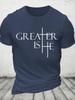 Greater Is He Cross Cotton Tshirt
