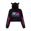 KPop Demon Hunters Characters Printed Women Hoodie Cat Ears Long Sleeve Crop Tops Saja Boys Trend Harajuku Streetwear Women's Clothing