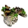 Charmoon Aquarium Tank Object Bridge Arch Hideout Shelter Realistic Japanese Garden Design (Small, Green)