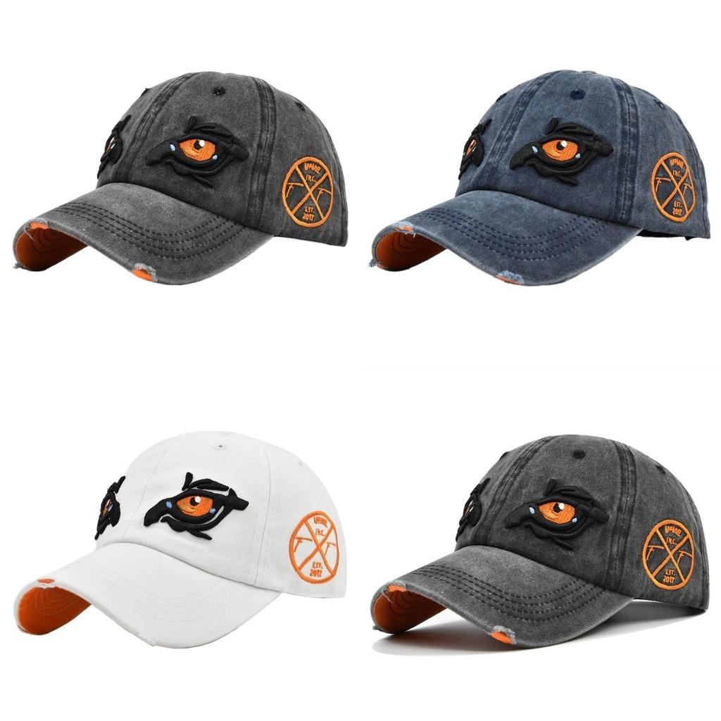 Svart Örnöga Broderad Basebollkeps Vintage Anknäbbshatt Solhatt