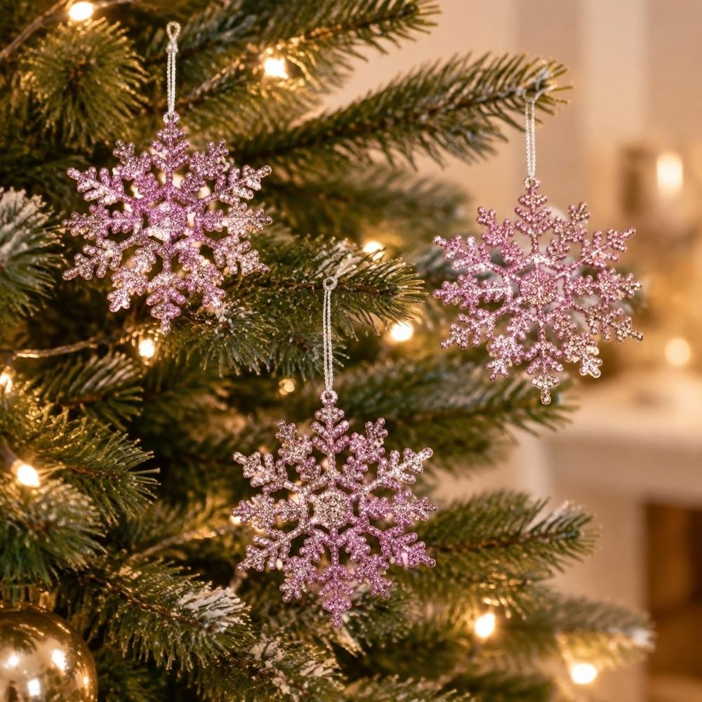 3Pcs/set Exquisite Snowflakes Pendants Acrylic Xmas Tree Ornaments Merry Christmas