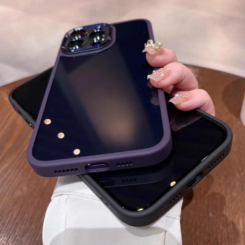 Luxury Camera Lens Protection Case For iPhone 16 15 14 13 12 Pro Max Plus Soft Bumper Shockproof Hybrid Acrylic Clear Hard Cover