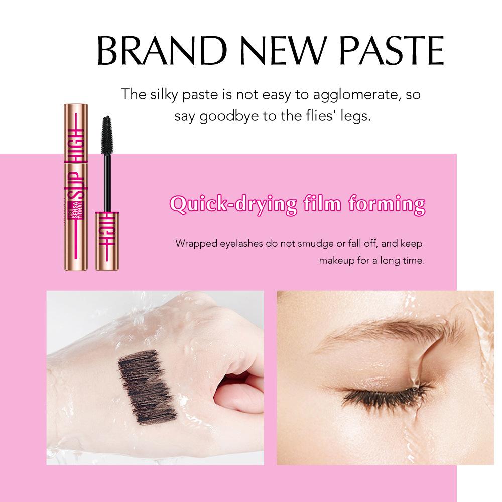 Silk Fiber Matte Mascara Makeup Ultra-Fine Brush Lengthens Eyelashes Waterproof Fast Dry Black Curling Mascara Comestic
