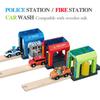 Car Wash Room Wooden Train Tracks Railway Toys Simulation Plastic Toy Set  Kindergarten Toy