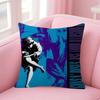 Classic Rock Band Retro Music Print Cushion Cover, Soft Plush Square Throw Pillowcase for Sofa Living Room Home Decor
