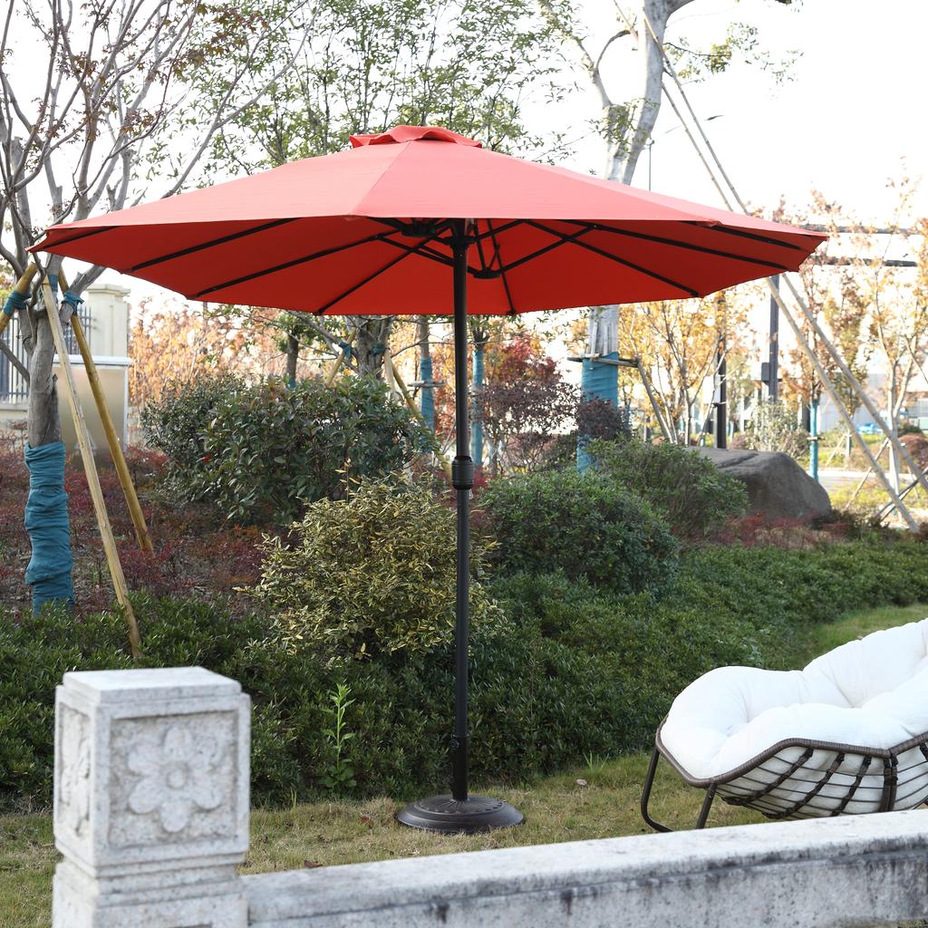 14.8 Ft Double Sided Outdoor Umbrella Rectangular Large with Crank ( Orange )(No Base)