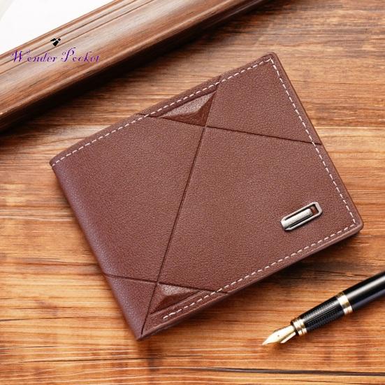 Cartera para hombre de piel sintética con patrón geométrico, fina, de gran capacidad, plegable, portátil, con múltiples bolsillos, resistente al desgaste, tarjetero de color sólido, ropa sexual para adultos