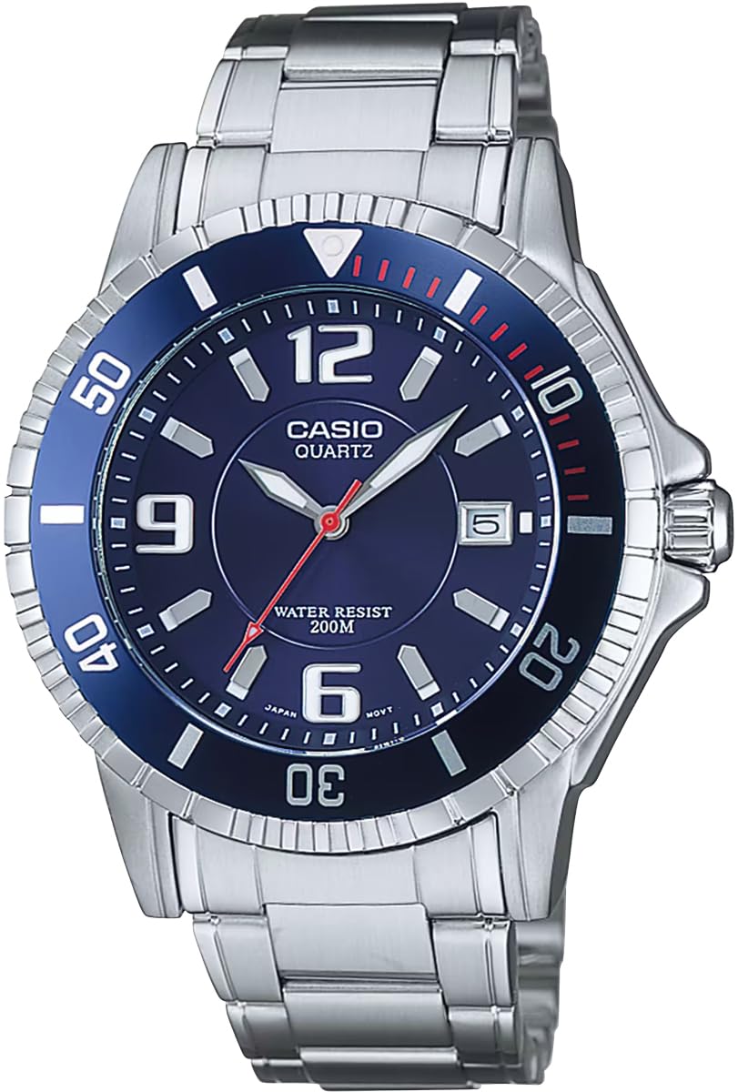 Casio Standard Men s Quartz Watch MTD-1053D-2AV 20 Bar Water Resistant Blue
