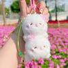 Creative Blossom Cherry Kitten Bear Rabbit Overlapping Plush Pendant Doll