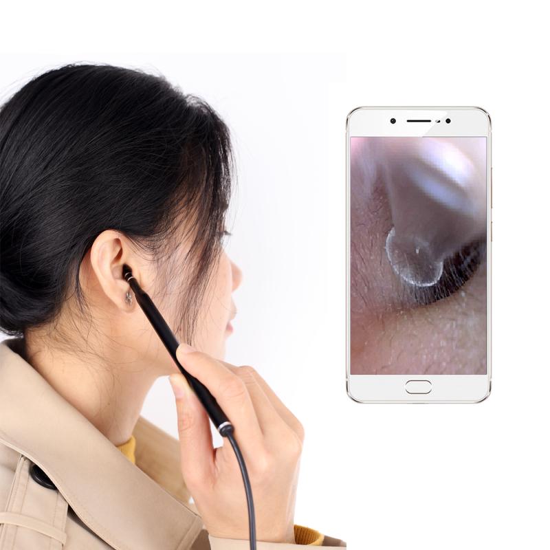 3-in-1 Endoscope Camera Otoscope Ear Nose Mouth Inspection Borescope Camera with 6LEDs Adjustable