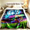 Soccer Theme Custom Blanket Personalized Name & Text Customized Soft Warm Throw Blanket Home Decor
