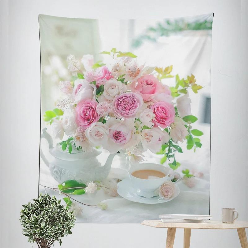 

Простой цветочный декоративный гобелен для домашнего декора, офисного гобелена для гостиной 100x75cm