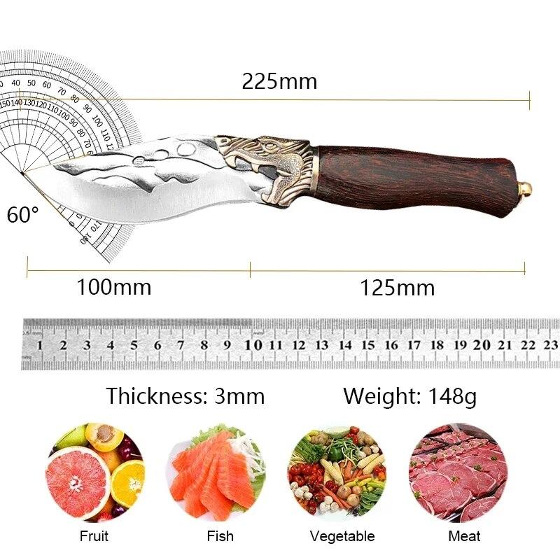 Kuchyňský sekáček na maso Kovaný řeznický nůž Nerezová ocel Vykosťování Loupací nůž Odřezávací nůž Šéfkuchař Kráječ Kráječ Ovocné nože Grilování