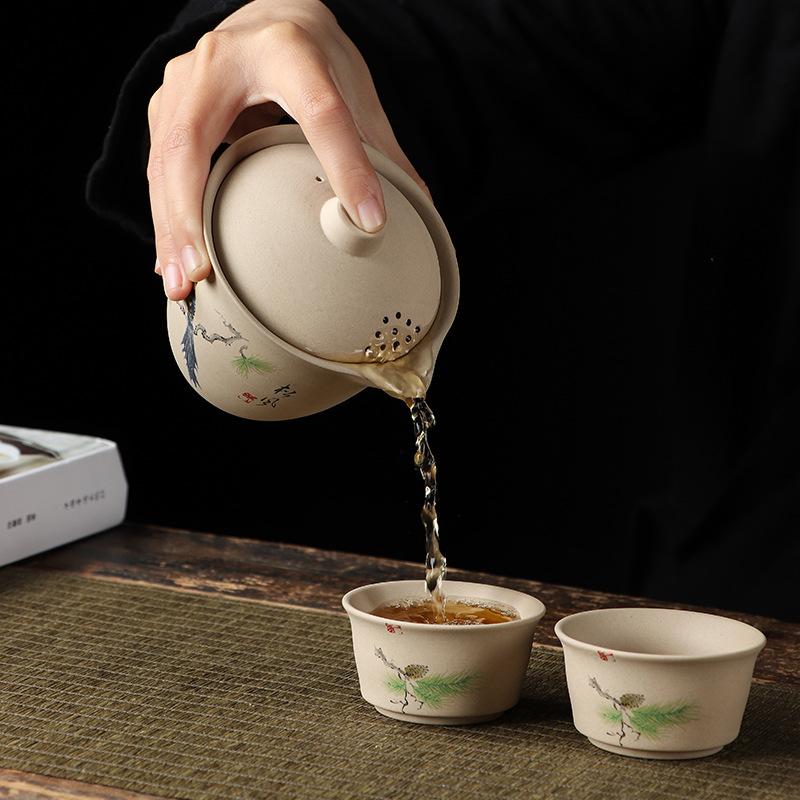Travel Kung Fu Tea Set Outdoor Camping Portable Tea Maker Car Quick Cup Accompanying Gift Set